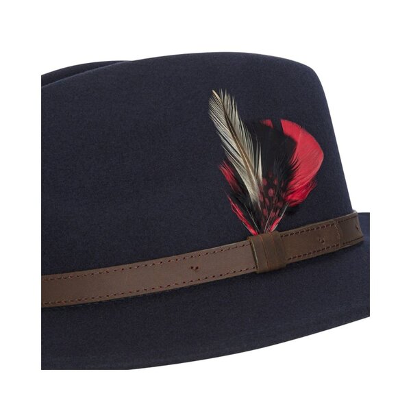 Walker en Hawkes Howick Wool Felt Hat Navy