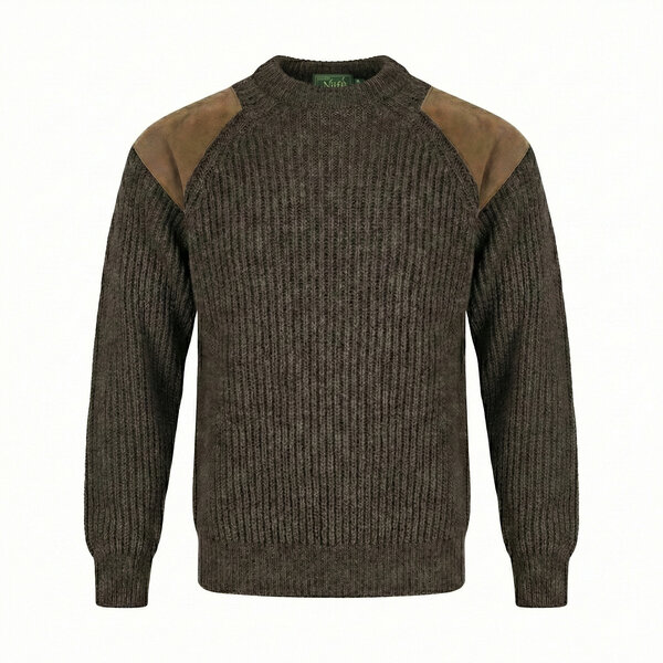 Wollen Swaledale trui Dark Grey Welsh