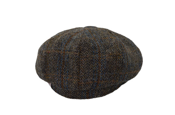 Walker en Hawkes Harris Tweed 8-Panel Thomas Baker Boy Cap Clinton Brown