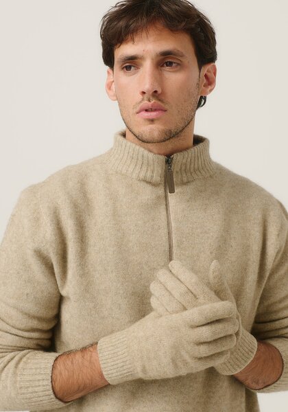 MerinoMink wollen handschoenen - Latte