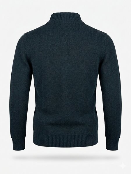 MerinoMink wollen trui Whittaker Half Zip - Peacock Slate