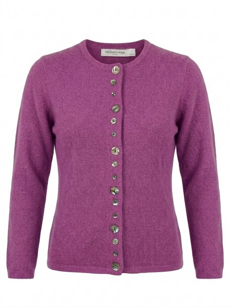 MerinoMink wollen vest Shell Cardigan - Lilac