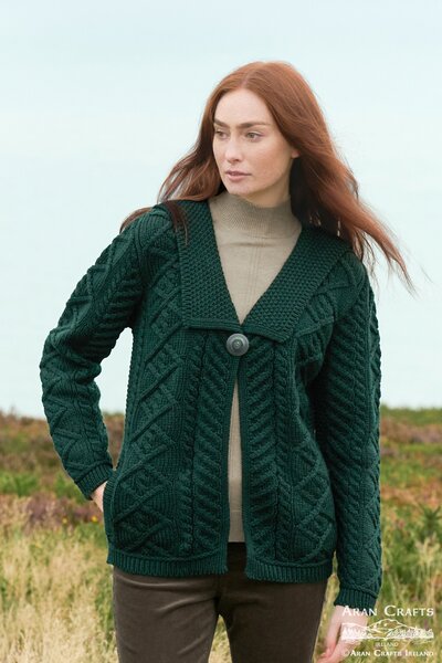 Aran Crafts Merinowollen Vest Beltra Cedar