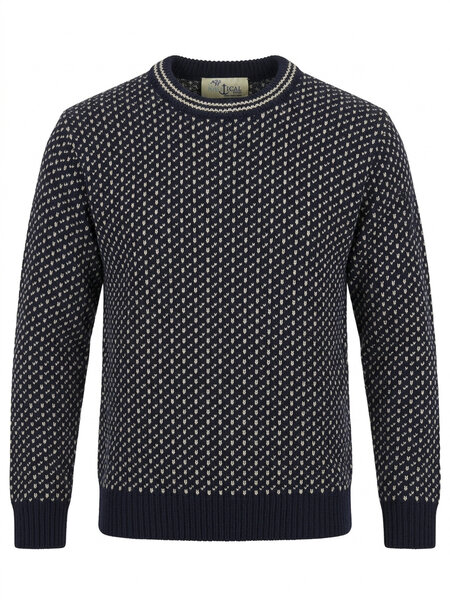 Wollen (Uniseks) trui Dover Navy Ecru