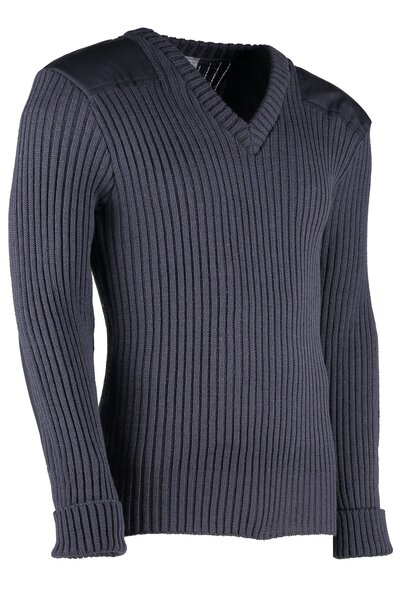 Wollen Leger Trui York V-Hals Navy