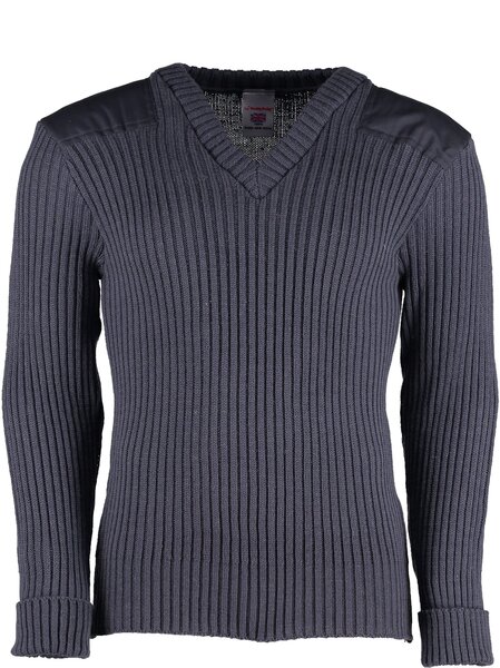 Wollen Leger Trui York V-Hals Navy