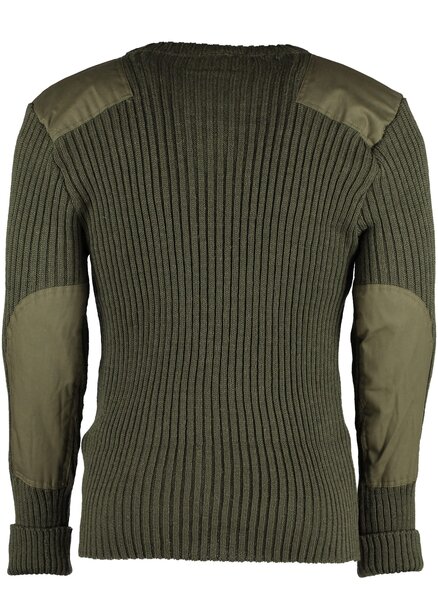 Wollen Leger Trui York V-Hals Olive