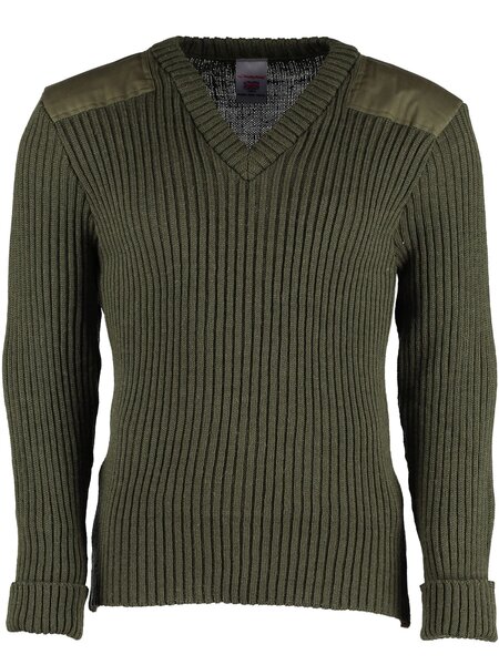 Wollen Leger Trui York V-Hals Olive